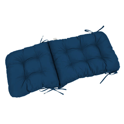 Coussin de chaise haut bleu pétrole capitonné pour fauteuils et canapés, confort 8cm, décor élégant et moderne.