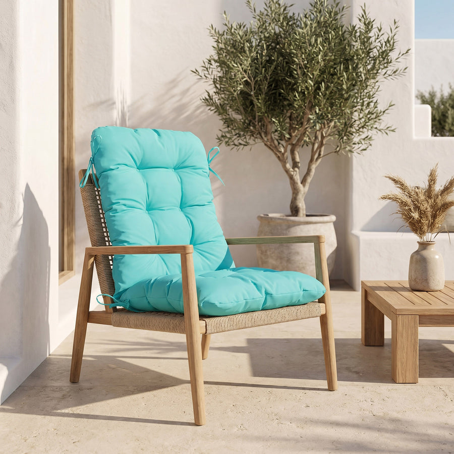 Almofada para Cadeira de Encosto Alto 120x50 Azul Caraíbas - Acolchoado (Conforto 8cm)