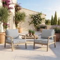 Garden Lounge Cushion Set 50x50 Pebble Grey - Removable Cover & UV-Resistant (Seat + Backrest)