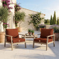 Garden Lounge Cushion Set 50x50 Terracotta - Removable Cover & UV-Resistant (Seat + Backrest)