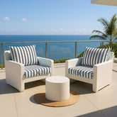 Coussins pour salon de jardin déhoussable 50x50cm - Rayure Gris foncé - Deco-arts.fr