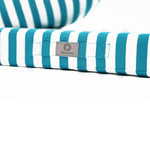 Ensemble de coussins de salon de jardin rayures turquoise, 50x50 cm, pour fauteuils et canapés, en tissu premium 270g.
