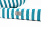 Coussins pour salon de jardin déhoussable 60x60cm - Rayure Turquoise - Deco-arts.fr