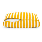 Ensemble Coussins Salon Jardin 60x60 Rayure Jaune - Premium 270g (Assise + Dossier)