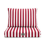 Ensemble Coussins Salon Jardin 50x60 Rayure Rouge - Premium 270g (Assise + Dossier)