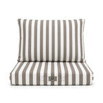 Ensemble Coussins Salon Jardin 60x60 Rayure Beige - Premium 270g (Assise + Dossier)