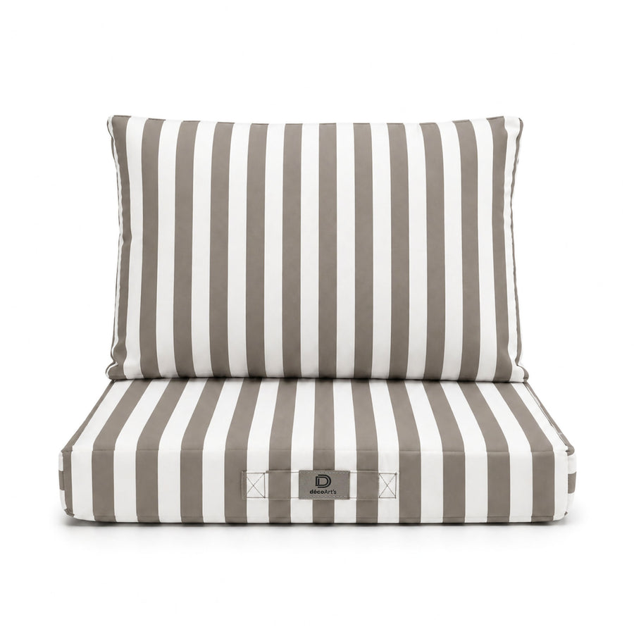 Ensemble Coussins Salon Jardin 50x60 Rayure Beige – photo 8