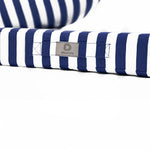 Ensemble Coussins Salon Jardin 50x50 Rayure Bleu Marine - Premium 270g (Assise + Dossier)