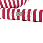 Ensemble Coussins Salon Jardin 50x50 Rayure Rouge - Premium 270g (Assise + Dossier)