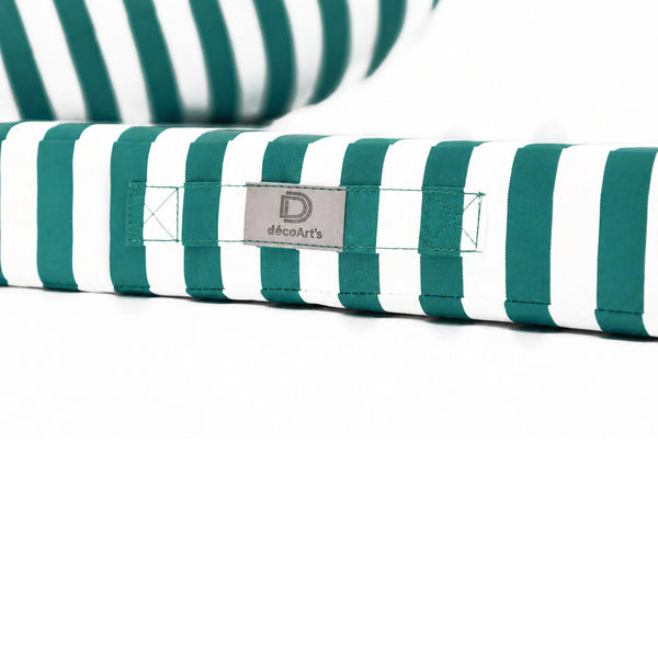 Ensemble Coussins Salon Jardin 60x70 Rayure Vert - Premium 270g (Assise + Dossier)