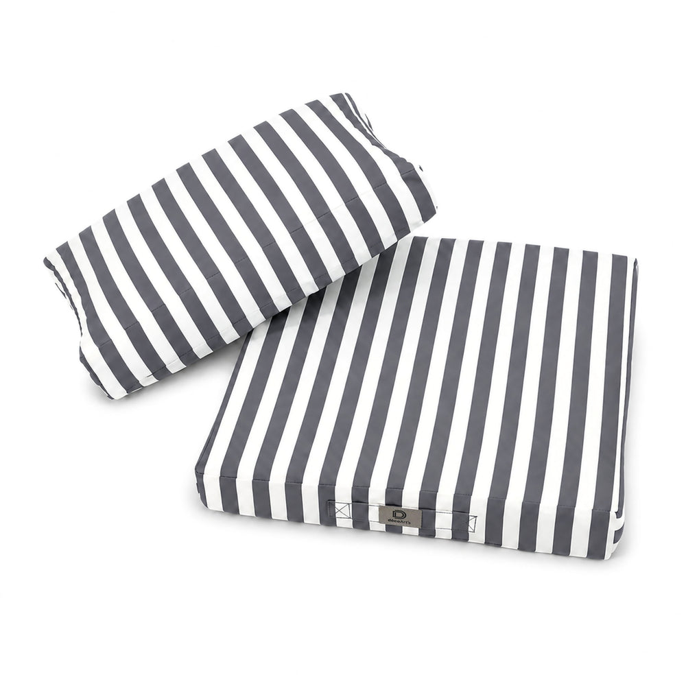 Gartenlounge-Kissen-Set 50x50 Dunkelgraue Streifen, Füllung aus hochdichtem Schaumstoff