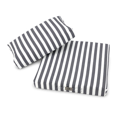 Garden Lounge Cushion Set 50x50 Dark Grey Stripe - Premium 270g (Seat + Backrest)