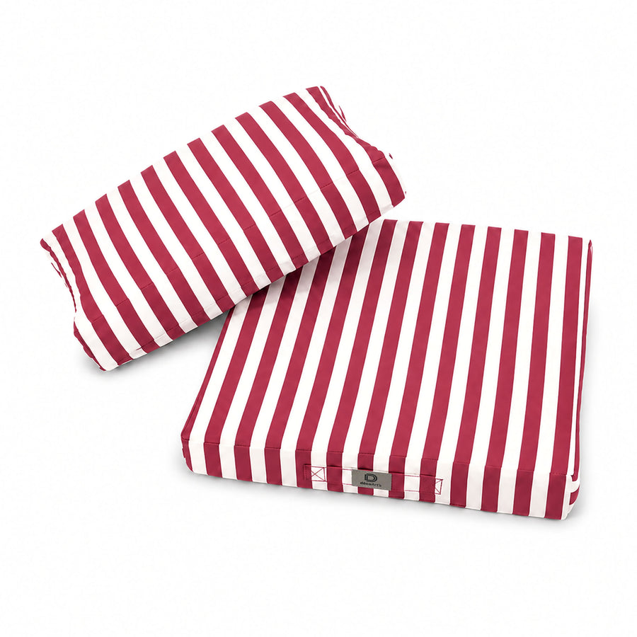 Garden Lounge Cushion Set 50x50 Red Stripe, high-density foam filling