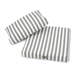 Ensemble Coussins Salon Jardin 50x50 Rayure Gris Clair - Premium 270g (Assise + Dossier)