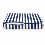 Ensemble Coussins Salon Jardin 50x50 Rayure Bleu Marine - Premium 270g (Assise + Dossier)