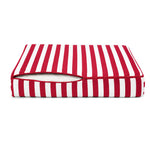 Ensemble Coussins Salon Jardin 60x60 Rayure Rouge - Premium 270g (Assise + Dossier)