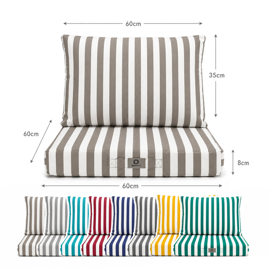 Conjunto de Almofadas para Sala de Jardim 60x60 Risca Bege, tecido de poliéster