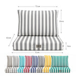 Ensemble Coussins Salon Jardin 60x70 Rayure Gris Clair - Premium 270g (Assise + Dossier)