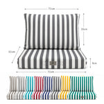 Ensemble Coussins Salon Jardin 60x70 Rayure Gris Foncé - Premium 270g (Assise + Dossier)