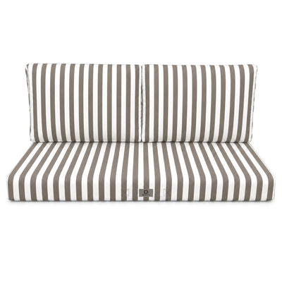 Ensemble Coussins Salon Jardin 120x60 Rayure Beige - Premium 270g (1 Assise + 2 Dossiers)