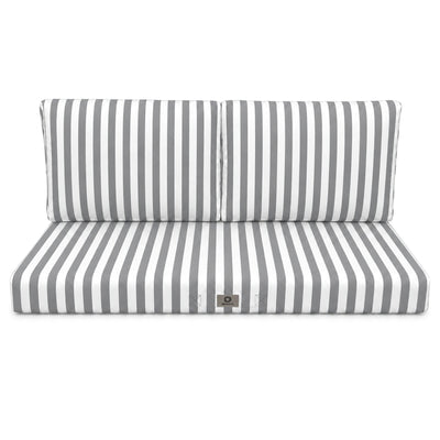 Ensemble Coussins Salon Jardin 100x50 Rayure Gris Clair - Premium 270g (1 Assise + 2 Dossiers)
