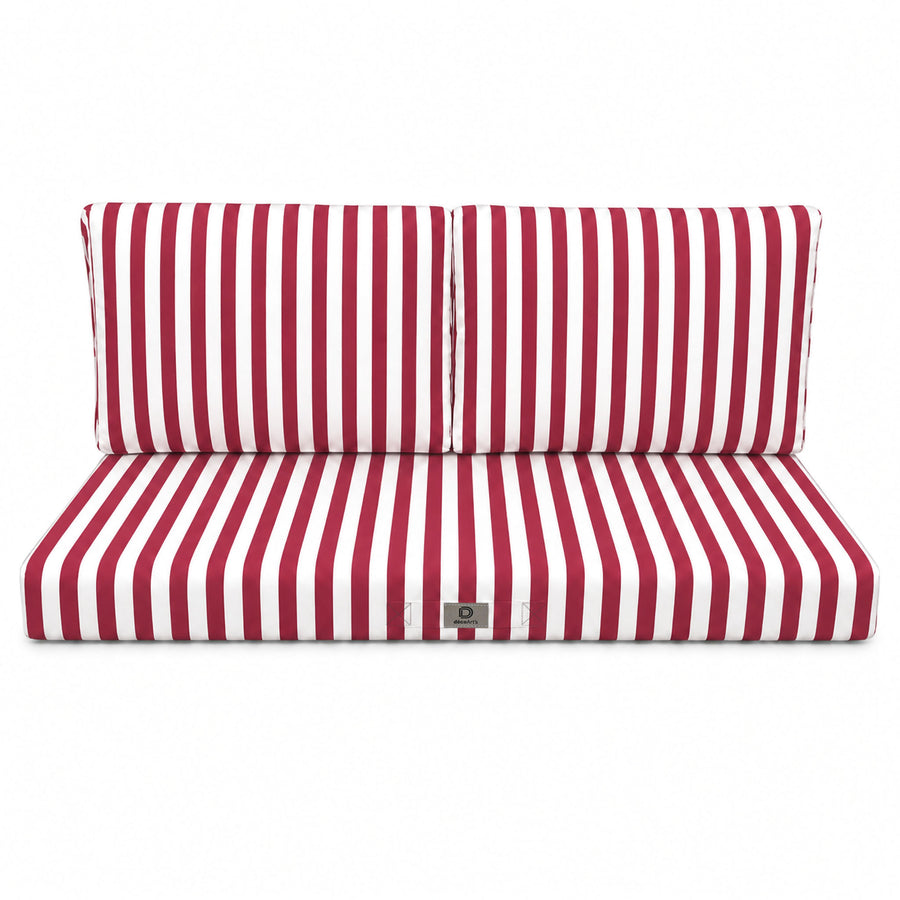 Garden Lounge Cushion Set 120x60 Red Stripe, UV-resistant, water-repellent fabric
