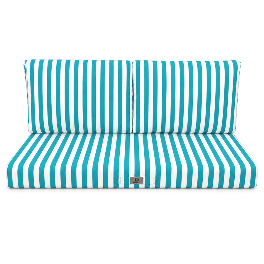 Garden Lounge Cushion Set 120x60 Turquoise Stripe, UV-resistant, water-repellent fabric