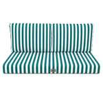 Ensemble Coussins Salon Jardin 120x60 Rayure Vert - Premium 270g (1 Assise + 2 Dossiers)