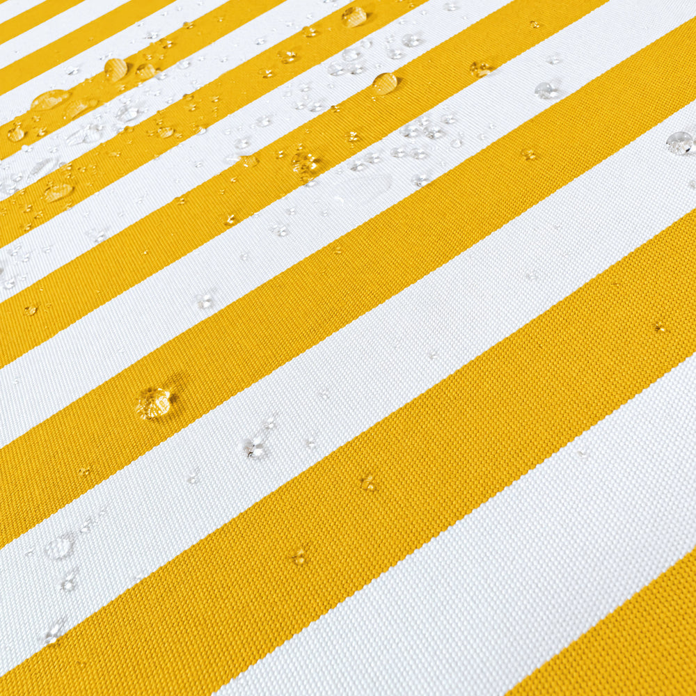 Garden Lounge Cushion Set 120x60 Yellow Stripe - Premium 270g (1 Seat + 2 Backrests)
