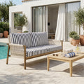Garden Lounge Cushion Set 100x50 Dark Grey Stripe - Premium 270g (1 Seat + 2 Backrests)
