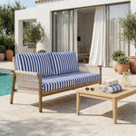 Tuinlounge kussenset 100x50 Marineblauwe strepen - Premium 270g (1 Zitting + 2 Rugleuningen)