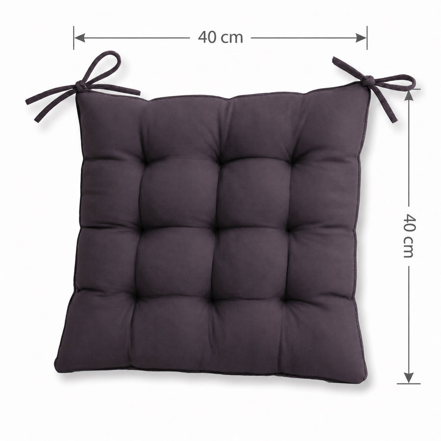 Set of 4 Chair Pads 40x40 Carbon Grey, OEKO-TEX certified
