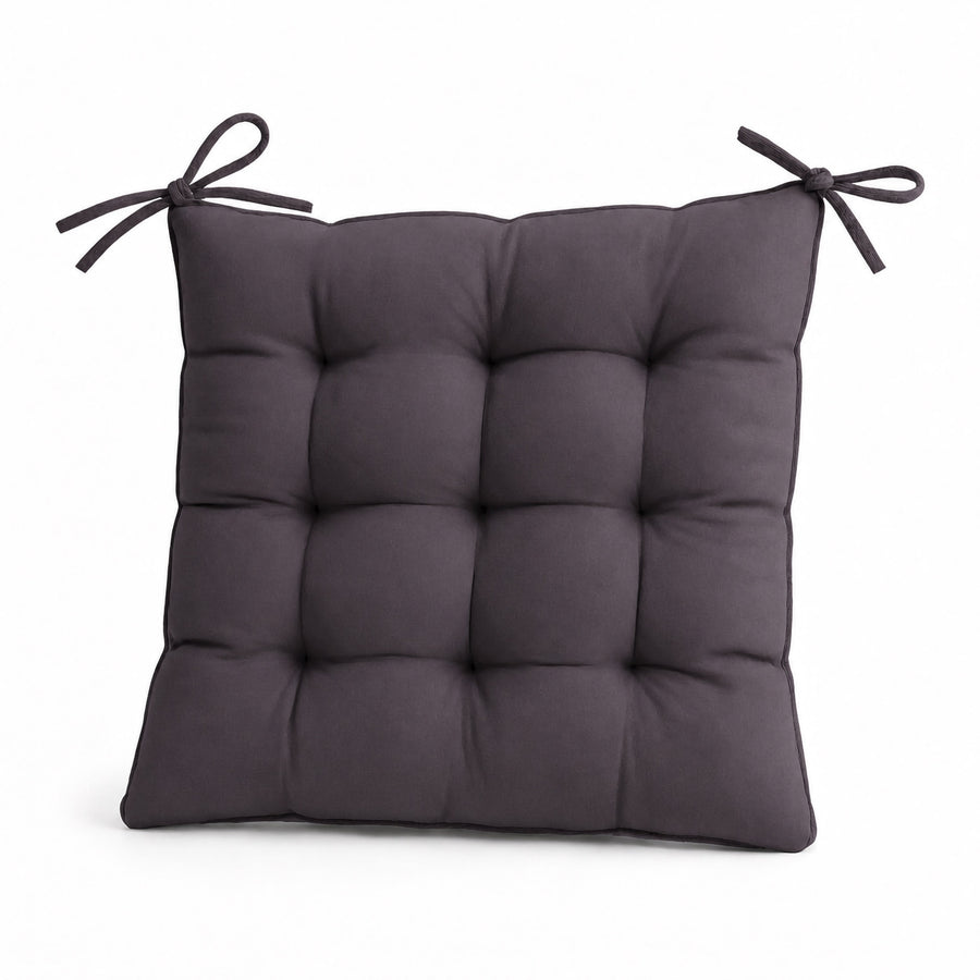 Set of 4 Chair Pads 40x40 Carbon Grey, polyester fabric