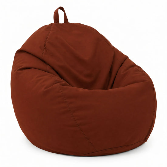Pouf Poire XL 110x120 Terracotta - Déhoussable & Imperméable (Garni Billes)