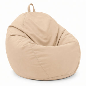 Pouf Poire XL 110x120 Beige - Déhoussable & Imperméable (Garni Billes)