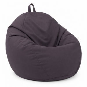 Pouf Poire XL 110x120 Gris Carbone - Déhoussable & Imperméable (Garni Billes)