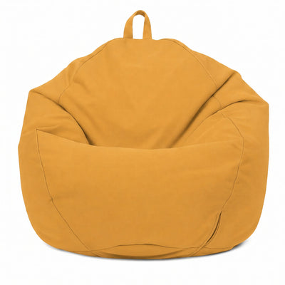 Pouf Poire XL 110x120 Jaune - Déhoussable & Imperméable (Garni Billes)