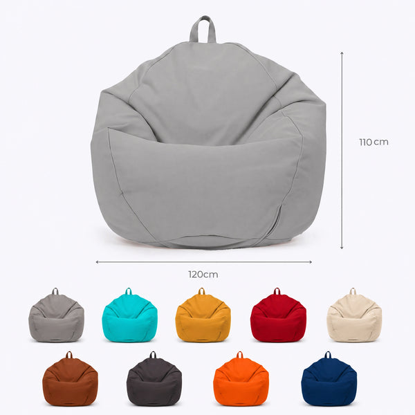 Pouf poire XL de exterior - 110x120 cm - Gris Galet