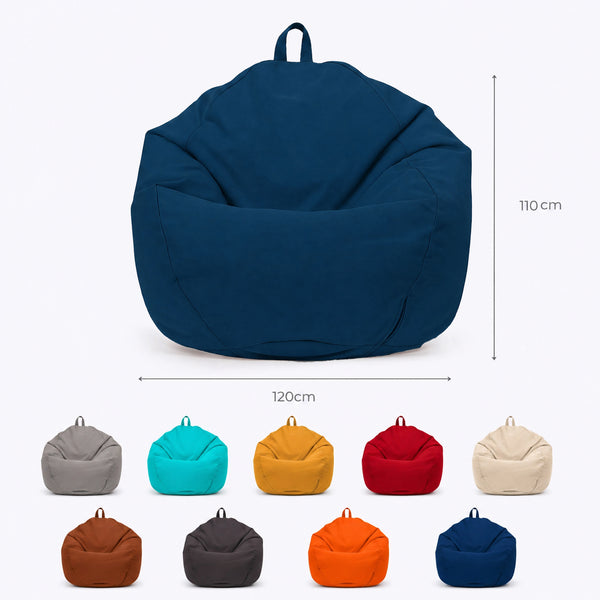 XL Pear Bean Bag 110x120 Petrol Blue - Removable Cover & Waterproof (Garni Beads)
