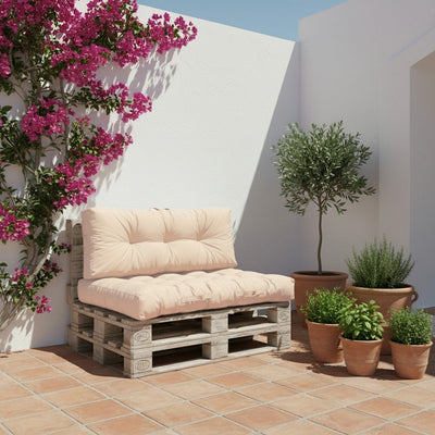 Ensemble de coussins palette beige pour fauteuils et canapés, imperméables et épais de 15 cm, pour décoration intérieure confortable.