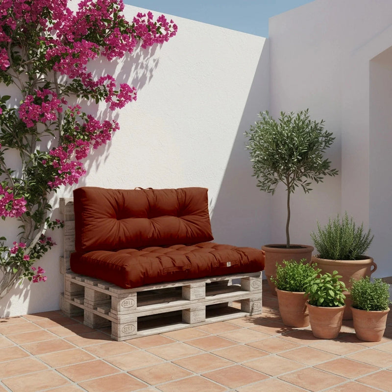 Conjunto de Almofadas para Palete 120x80 Terracota - Impermeável & Espesso 15cm