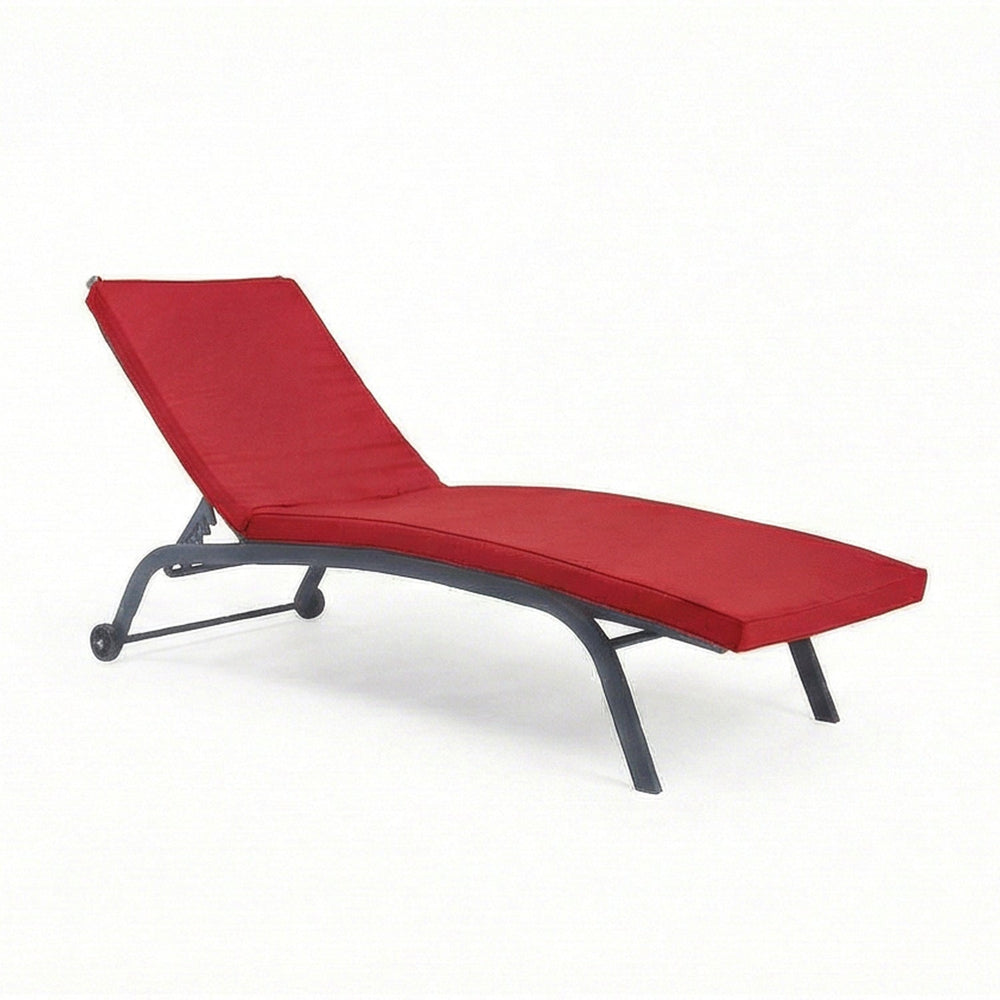 Matelas Bain de Soleil 185x60 Rouge Piment, housse déhoussable