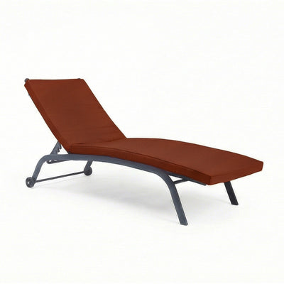 Matelas Bain de Soleil 185x60 Terracotta - Déhoussable & Imperméable (Transat)