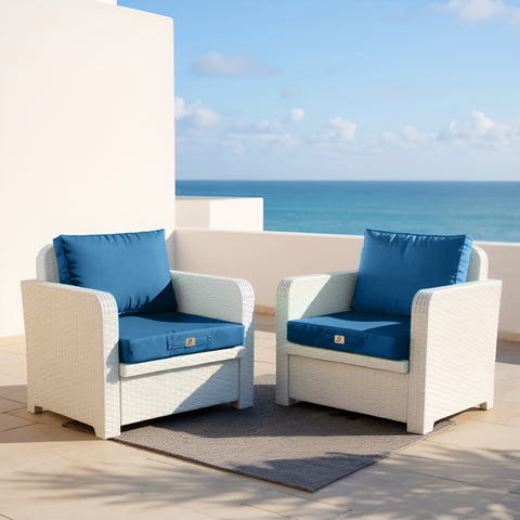 Coussins pour salon de jardin déhoussable 50x60cm Bleu pétrole