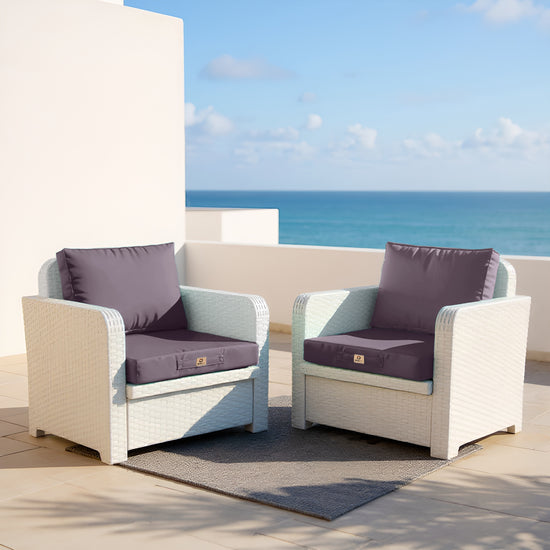 Coussins pour salon de jardin déhoussable 60x60cm Gris carbone - Deco-arts.fr