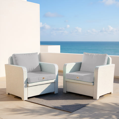 Coussins pour salon de jardin déhoussable 50x60cm Gris galet