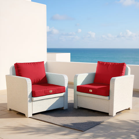 Coussins pour salon de jardin déhoussable 50x50cm rouge