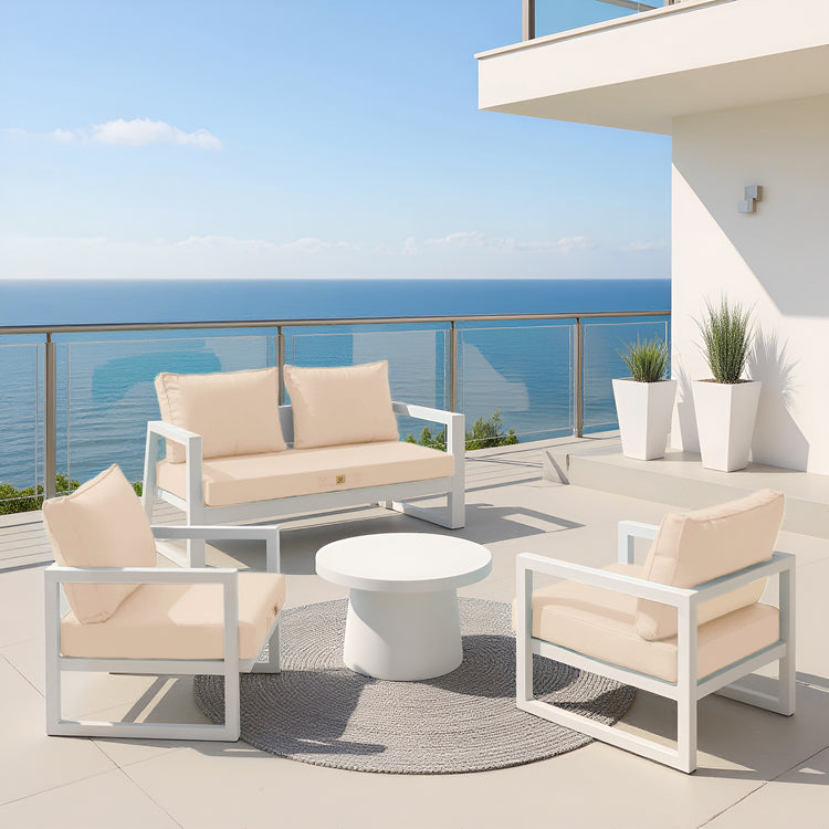 Coussins pour salon de jardin déhoussable 60x60cm Beige - Déco Arts