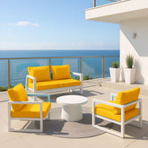 Coussin pour salon de jardin déhoussable 60x60cm Jaune - Deco-arts.fr