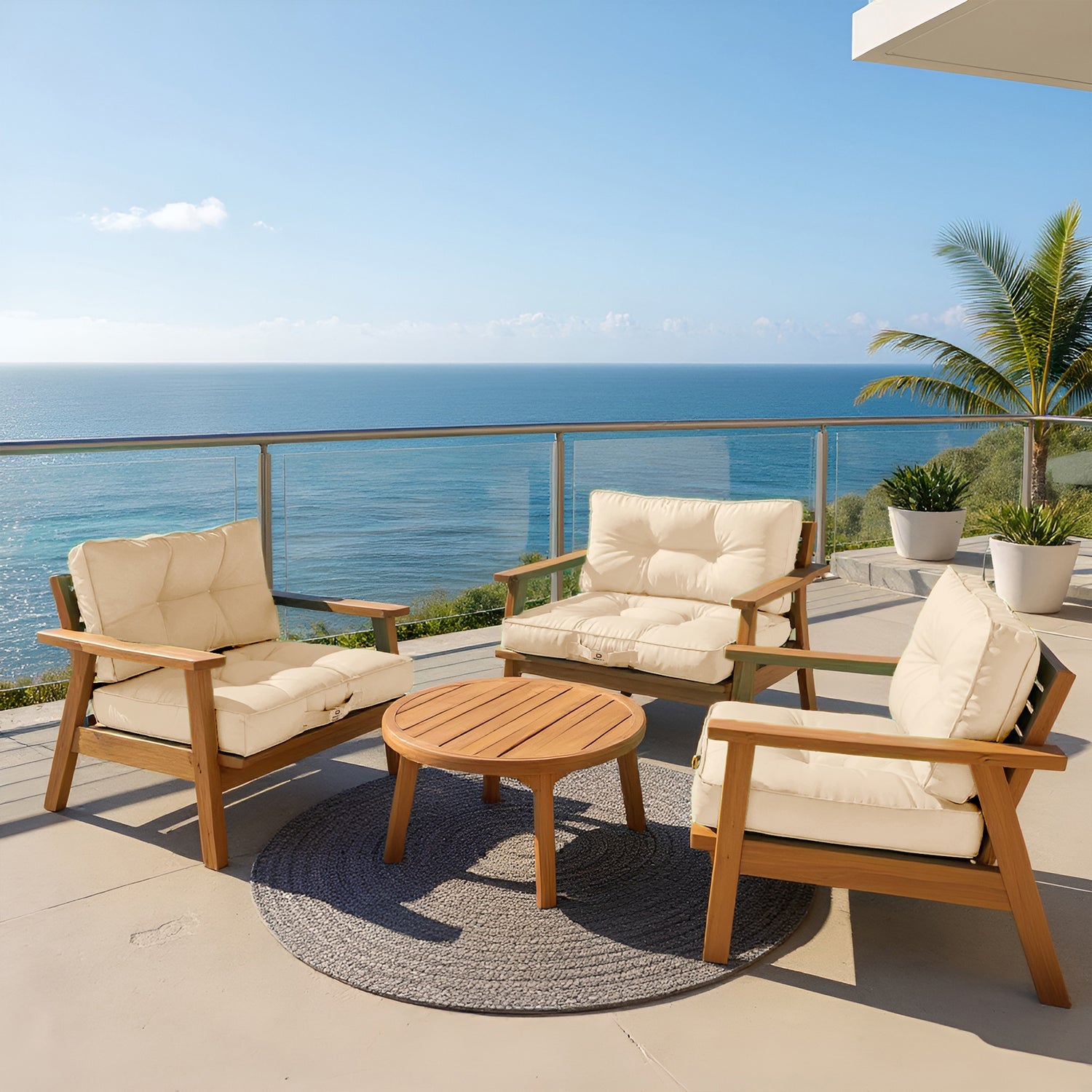 Cushions for padded garden furniture 60x60cm Beige